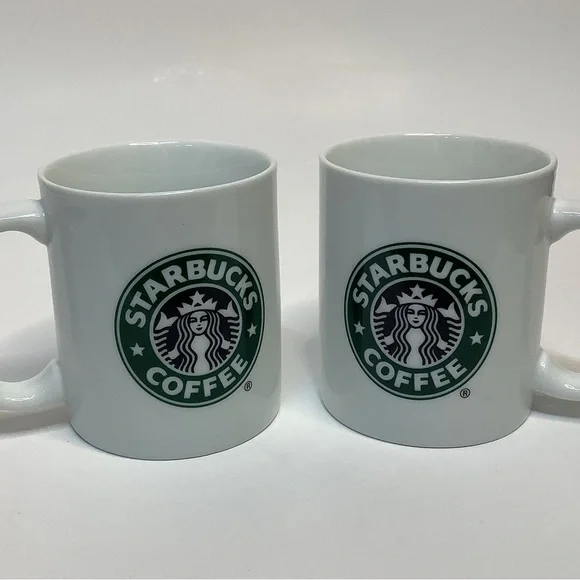 Starbucks | Dining | 2 Starbucks White Coffee Mugs 2 Oz Glass Cup 206 Pair  Classic Mermaid Design | Poshmark